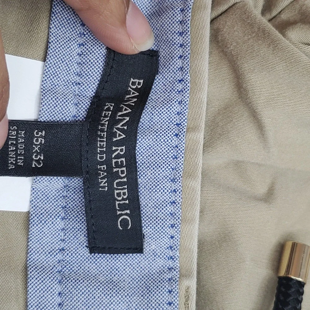 Banana Republic Men Pants 35X32 Khaki Chino Twill Kentfield Pant Button 30